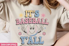 It's baseball y'all PNG,Retro Baseball Png Product Image 2