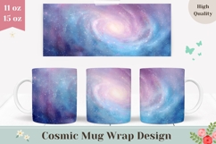 Watercolor Space Mug Wrap Design, Celestial Mug Template Product Image 1