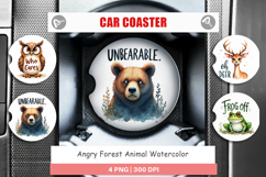 Angry Forest Animal Art Car Coaster Product Image 1