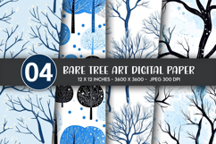 Bare Tree Art Digital Paper Product Image 1