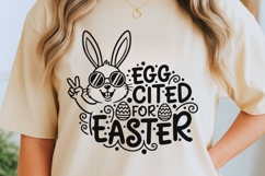 Eggcited For Easter Svg, Funny Easter Bunny Svg, Egg Pun Svg Product Image 2