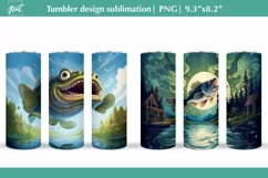 Fishing tumbler designs, Large mouth bass sublimation, PNG Product Image 1