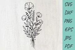 Floral bouquet svg, Wildflower svg, Flower svg Product Image 1