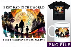 Best Dad In The World, Fathers Day Sublimation PNG T shirt Product Image 1
