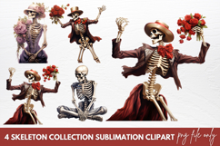 Skeleton Collection Sublimation Clipart Product Image 1