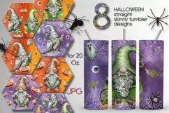 Halloween Gnome Tumbler | 8 tumbler sublimation designs, JPG Product Image 1