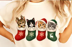 Funny Christmas PNG, Christmas Goose, Meowy Christmas Cats Product Image 3