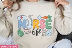 Nurse Life PNG, Retro Nurse Easter Sublimation PNG Product Image 1