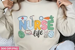 Nurse Life PNG, Retro Nurse Easter Sublimation PNG Product Image 1
