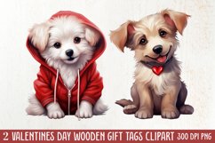 Cute Valentine Dog Clipart, Valentines Day Dog Clipart Product Image 1
