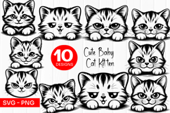 Cute Baby Kitten Clipart SVG PNG Product Image 1