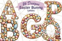 Easter Alphabet Clipart Set with Bunnies and Eggs Product Image 1