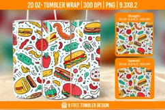 Fast Food Tumbler Wrap Designs, Sublimation Wrap Product Image 1