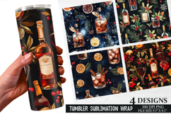 Christmas Wine Tumbler Wrap| Christmas Tumbler Wrap Design Product Image 1