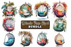 Watercolor hanging chair clipart Product Image 1