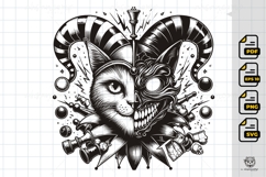 Line Art Cat Jester Chess Piece Product Image 1
