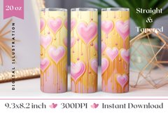 Pastel Love Tumbler Design, Valentine&#039;s Day Tumbler PNG Product Image 1