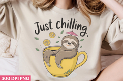 Just Chilling PNG, Sloth Sublimation PNG Product Image 2