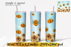 Bees tumbler design,20 oz skinny tumbler design,Summer png Product Image 1