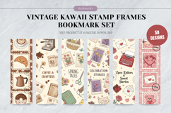 Vintage Kawaii Stamp Frames Bookmark Set,Pastel Retro Postage Product Image 1
