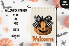 Vintage Halloween Pumpkin Garden Flag, Welcome Garden Flag Product Image 1