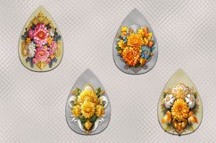 Hanging Earrings with Flowers I 4 Designs with Flowers, PNG Product Image 2