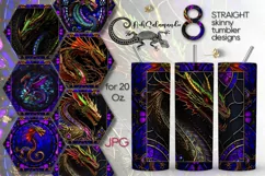 Stained glass dragon | 8 Skinny tumbler sublimation designs Product Image 1