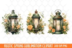 Rustic Spring Clipart, Vintage Spring Clipart Product Image 1