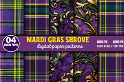 Mardi Gras Shrove Digital Paper PNG Product Image 1