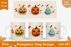 Halloween Pumpkins Mug Wrap, Halloween Sublimation Mug Product Image 1