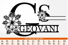 Flowers Split Monogram Font Alphabet Letters SVG Cut Files Product Image 1