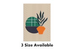 Modern Abstract Potted Plant Embroidery Design Product Image 1
