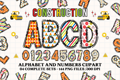 Construction Alphabet Clipart, construction letters doodle Product Image 1