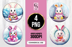 Cute Winter Bunny Clipart Sublimation PNG Product Image 1
