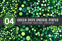 Green Dots Digital Paper Product Image 1