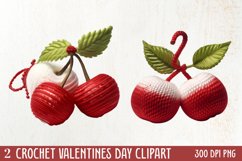 Crochet Valentines Day Clipart, Valentines Day Couplet Product Image 1