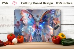 Glitter Butterfly Cutting Board, Flowers Cutting Board PNG Product Image 1