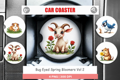Bug-Eyed Spring Bloomers Car Coaster Product Image 1