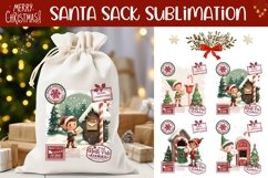 Cartoon Christmas Santa Sack, Christmas Elf Gift Bag Designs Product Image 1