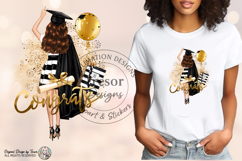 Graduation Brunette Girl PNG Congrats Grad Sticker Bag Product Image 4