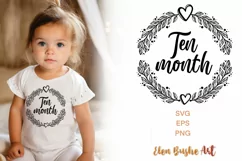 Months SVG, 1 2 3 4 5 6 7 8 9 10 11 12 month SVG Product Image 11