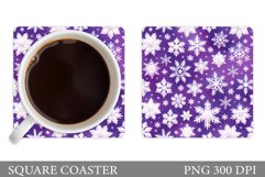 Snowflakes Coaster Sublimation. Christmas Coaster Design Product Image 1