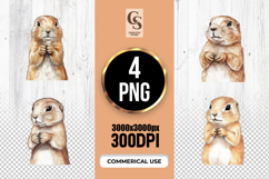 Watercolor Prairie Dog Illustration Clipart Sublimation PNG Product Image 1
