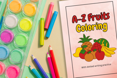 A to Z Fruit Coloring Book Printable Product Image 1