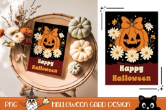 Happy Halloween Greeting Card, Halloween Pumpkin Card Design Product Image 1