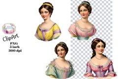 Woman, Vintage, Flowers, Ephemera, PNG, Clipart Product Image 1