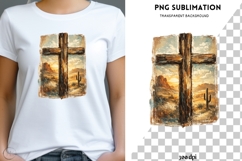 Rustic Cross PNG | Western Christian Sublimation Design Product Image 2