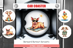 Barnyard Burnout Sarcastic Car Coaster Product Image 1