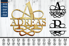 Monogram Flourish Split Letters SVG Bundle Cut Files Product Image 19