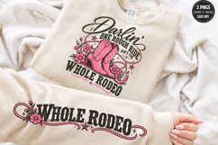 Whole Rodeo Front Sleeve PNG, Pink Cowgirl Boots Sleeve Shir Product Image 1